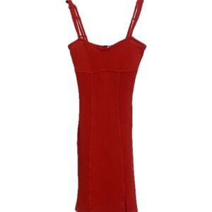 Red Strappy Dress H&M Size XXS New